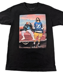 Unisex T-Shirt Small Black Cotton Graphic Print J Cole Kendrick Lamar Cole World - Picture 1 of 6