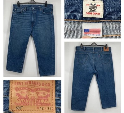 Levi's 505 White Oak Cone Denim Jeans USA Made Men's 42x26 **READ DESCRIPTION** - Image 1 of 4