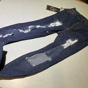 Jeans BOB Los Angeles para mujer denim desgastado hechos en EE. UU. NUEVOS CON ETIQUETAS TALLA 7/8 - Imagen 1 de 9