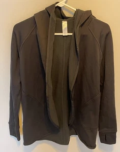 Ivivva by Lululemon Mädchen Wickel Kapuze lange Strickjacke schwarz Größe 10 - Bild 1 von 6
