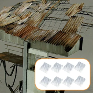 8 Pieces 1:72 Miniature Roof Tiles Corrugated Compact Easy to Use Aluminum Mini - Picture 1 of 7