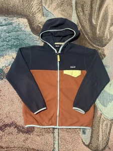 Patagonia Kids Micro D Snap-T Jacket Size S/7-8 Fleece Full Zip Burl Red Hood - Picture 1 of 5