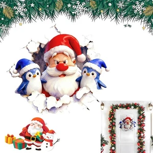 Christmas Creative Wall Sticker, 3D Wall-Breaking Santa Claus Sticker H OT - Picture 1 of 13