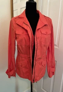 Talbots Größe 8 korallenrosa Safarijacke Reise Abenteuer Feld Cinched - Bild 1 von 12