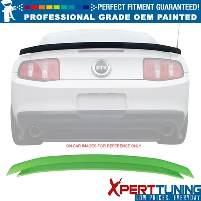 Fits 10-14 Ford Mustang Trunk Spoiler Wing Painted Green Envy Pearl #HD - Image 1 of 4