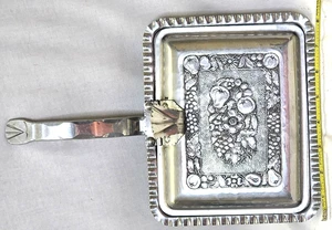 1950s Cromwell Hand Wrought Aluminum Silent Butler W/Floral & Fruit Design - Picture 1 of 12