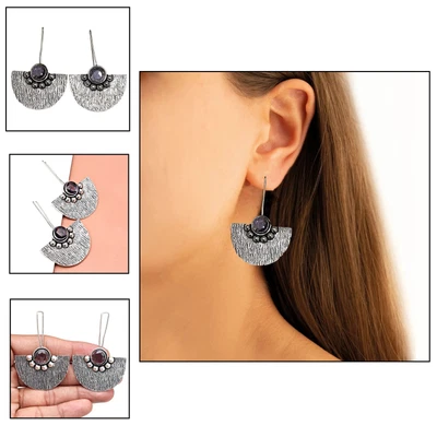 925 Silver Amethyst Sterling Gemstone Earring Jewelry Handmade Earrings Purple - Image 1 of 4