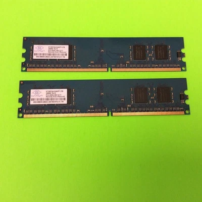 Set of (2) Nanya NT256T64UH4A0FY-37B 256MB (512MB Total) DDR2 PC2-4200U RAM - Image 1 of 2