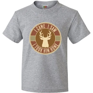 Inktastic Deer Hunting I Came I Saw I Took Him Home Youth T-Shirt Archery Bow - Picture 1 of 5