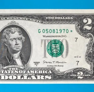 May 8, 1970 / 5 August 1970 (G 05081970 *) BIRTHDAY Note $2 Two Dollar Bill *UNC - Picture 1 of 4