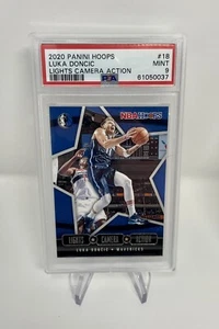 2020 Panini Hoops Luka Doncic Lights Camera Action 18 PSA-Graded 9 Mint Card - Foto 1 di 2
