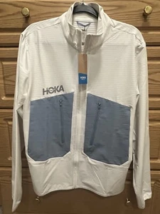 HOKA One Mission Full-Zip Light Weight Running Sport Jacket White Men Medium - Picture 1 of 16