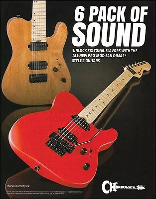 Charvel Pro Mod San Dimas Style 2 electric guitar series advertisement ad print - Image 1 of 3