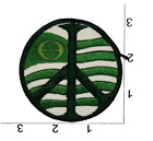 Vintage Green Peace Ecology Round Flag Embroidered Sew On Patch