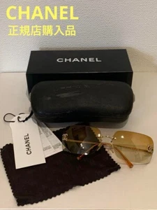 Gafas de sol Chanel Rimless Line Stones 4017-D c.125/56 naranja dorado usadas - Imagen 1 de 10