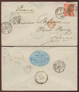 GB QV 1870 to SPAIN 4d...CHARLES FOUCARD ENVELOPE - Picture 1 of 1