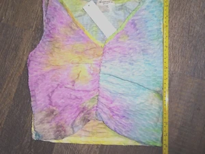 juniors blouse top shirt tank sleeveless tie dye pastels LARGE - Picture 1 of 4