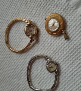 3 Vintage/Antike Damenuhren Konvolut Elgin, Helbros, Aixalux 17 Jewels Swiss - Bild 1 von 6