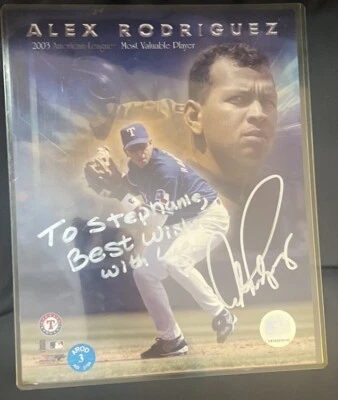 MLB Authentic Alex Rodriguez 2003 American League MVP COA A-Rod Autograph Photo - Image 1 of 4