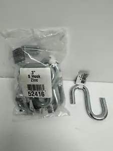 3” S Hook Zinc Plated 52416 10 Pack - Picture 1 of 2
