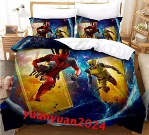 Deadpool & Wolverine Quilt Duvet Cover Single Size Bedding Decor/Customizable - Picture 1 of 55
