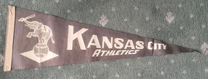 MLB Kansas City Athletics Vintage Defunct Rare 1950's Team Logo Baseball Pennant - Picture 1 of 12