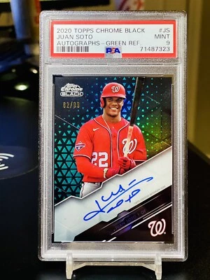 2020 1st Edition Chrome Black Juan Soto Refractor Auto #/99 PSA 9 Yankees - Image 1 of 2