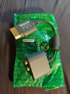 NEW Official Genuine Microsoft XBOX 360 RCA Optical Audio Adapter Cable Gray - Image 1 of 4