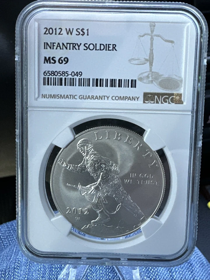 2012 W Infantry Commemorative Silver $1 PCGS MS69 - Image 1 of 2