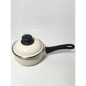 MEGAWARE Cream1 Quart Ceramic Saucepan w/Lid Gas Electric Induction - Picture 1 of 3