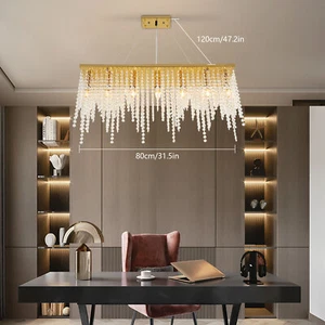 Gold Chandelier Ceiling Mounted Pendant Light Adjustable Height Pendant Lamp - Picture 1 of 6