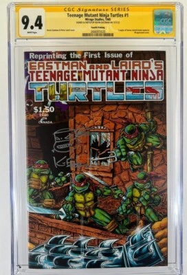 TMNT #1 4th Print CGC SS 9.4 SIGNED Eastman SKETCH Teenage Mutant Ninja Turtles - Image 1 of 2