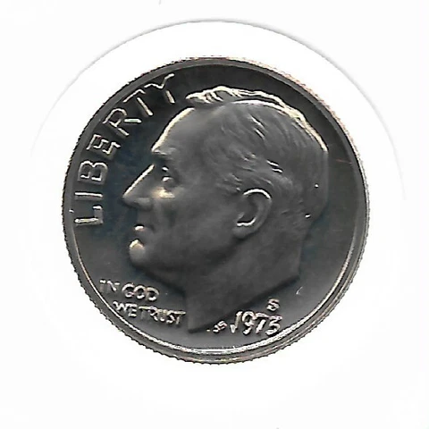 Rare Old US Roosevelt Dime 1973-S Gem Proof Cameo DCAM Collection Coin LOT:K84 Cover