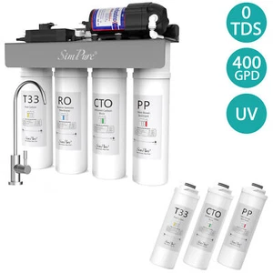Sistema de filtración de filtro de agua ósmosis inversa debajo del fregadero WP2-400GPD 8 etapas UV - Imagen 1 de 17