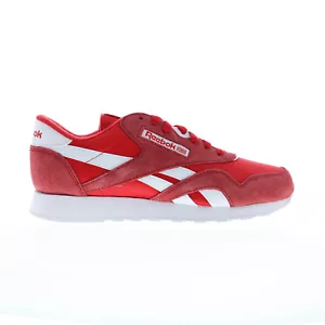 Reebok Classic Nylon Mens Red Suede Lace Up Lifestyle Sneakers Shoes - Picture 1 of 8