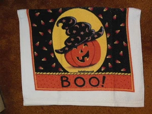 HALLOWEEN "BOO" Pumpkin terry towel  - NEW, 17"x28", design same on both ends  - Bild 1 von 1