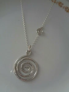 Collar Plata Con Colgante Espiral Joyería Diseñador - Imagen 1 de 6