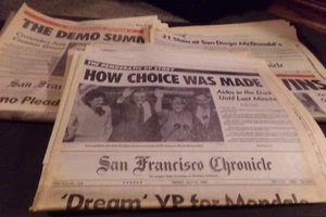 Lot 3 Vintage San Francisco Chronicle Democratic Walter Mondale Wins + VP Comics - Picture 1 of 12