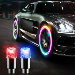 4pcs Car Auto Wheel Tire Tyre Air Valve Stem LED Light Caps Cover Accessories - Picture 1 of 12