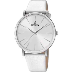 Festina Boyfriend F203711 Womens White Leather Straps Analog Dial Watch 38 mm - Picture 1 of 2