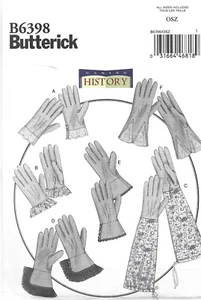 Butterick History Pattern #6398 -Misses Gloves - Picture 1 of 1
