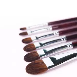 Red Sable Filbert Paint Brushes 6pcs for Watercolor Acrylic Oil Tempera and G... - Picture 1 of 6