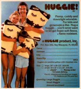 PRINT AD 1980 Huggie Plump Cuddly Adorable Pillows 4.5" x 5" - Picture 1 of 1