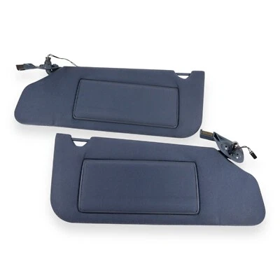 1995-1999 Buick Riviera Driver & Passenger Side Sun Visor Pair Set Blue Cloth - Image 1 of 4