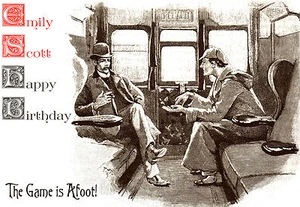 Sherlock Holmes + Dr. Watson Happy Birthday Victorian PERSONALISED Greeting Card - Picture 1 of 3