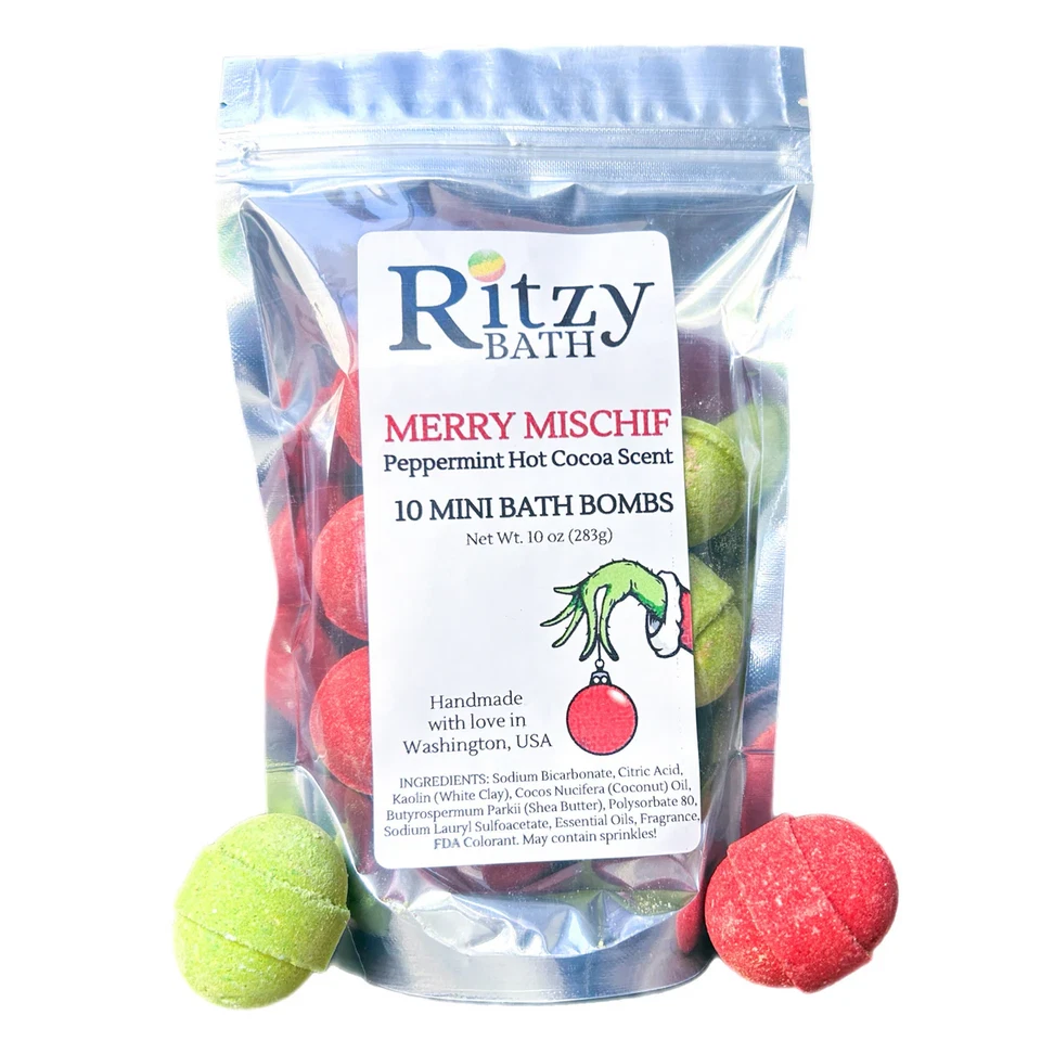 LOT OF 10 BATH BOMBS per bag chocolate scent  5 bags available - Image 1 of 1