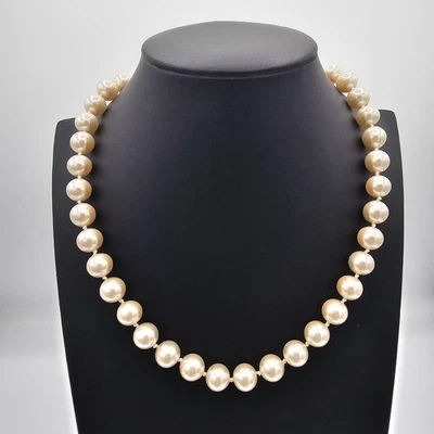 Collar Marvella Vintage Crema Imitación Perla Cuentas Tono Dorado Cierre Hilo 18 pulgadas Foto 1 de 4