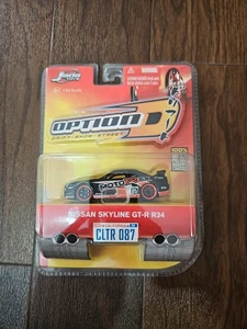 Raro 2006 Jada Toys Opción D 1/64 Wave 9 Nissan Skyline GT-R R34 Diecast Como Nuevo - Imagen 1 de 10