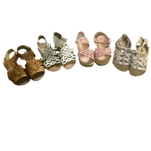 Lot Of 4 Toddler Girl Summer Sandals Size 5 - Picture 1 of 6