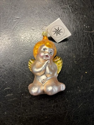 "De colección Christopher Radko Bebé Ángel Querubín Adorno de Navidad 1996 4"" Religioso" Foto 1 de 3